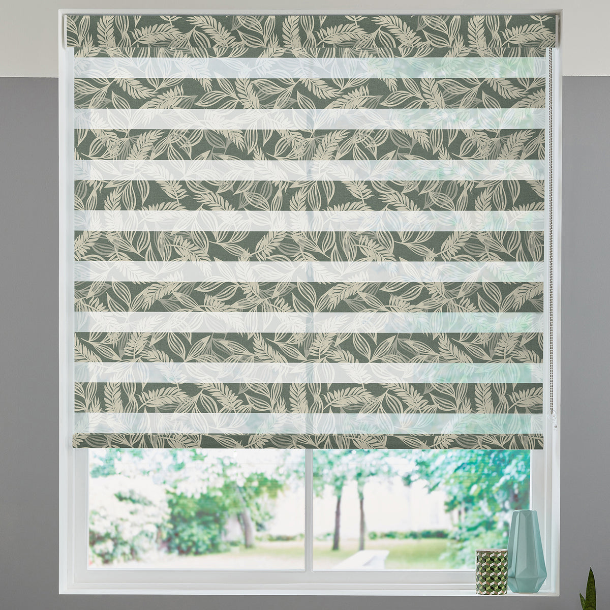 Foliage Made to Measure Day Night Blind Olive