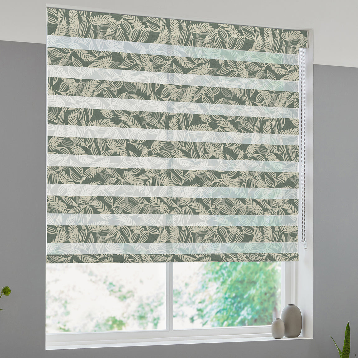Foliage Made to Measure Day Night Blind Olive