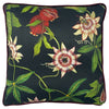 Figaro Floral Piped Velvet Filled Cushion 43cm x 43cm Green