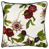Figaro Floral Piped Velvet Filled Cushion 43cm x 43cm White