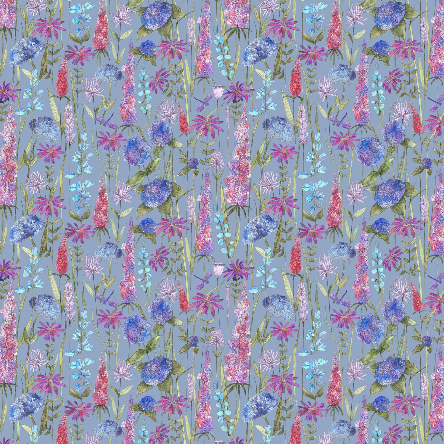 Voyage Maison Florabunda Fabric Bluebell