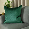 Florence Embossed Velvet Filled Cushion 55cm x 55cm Emerald