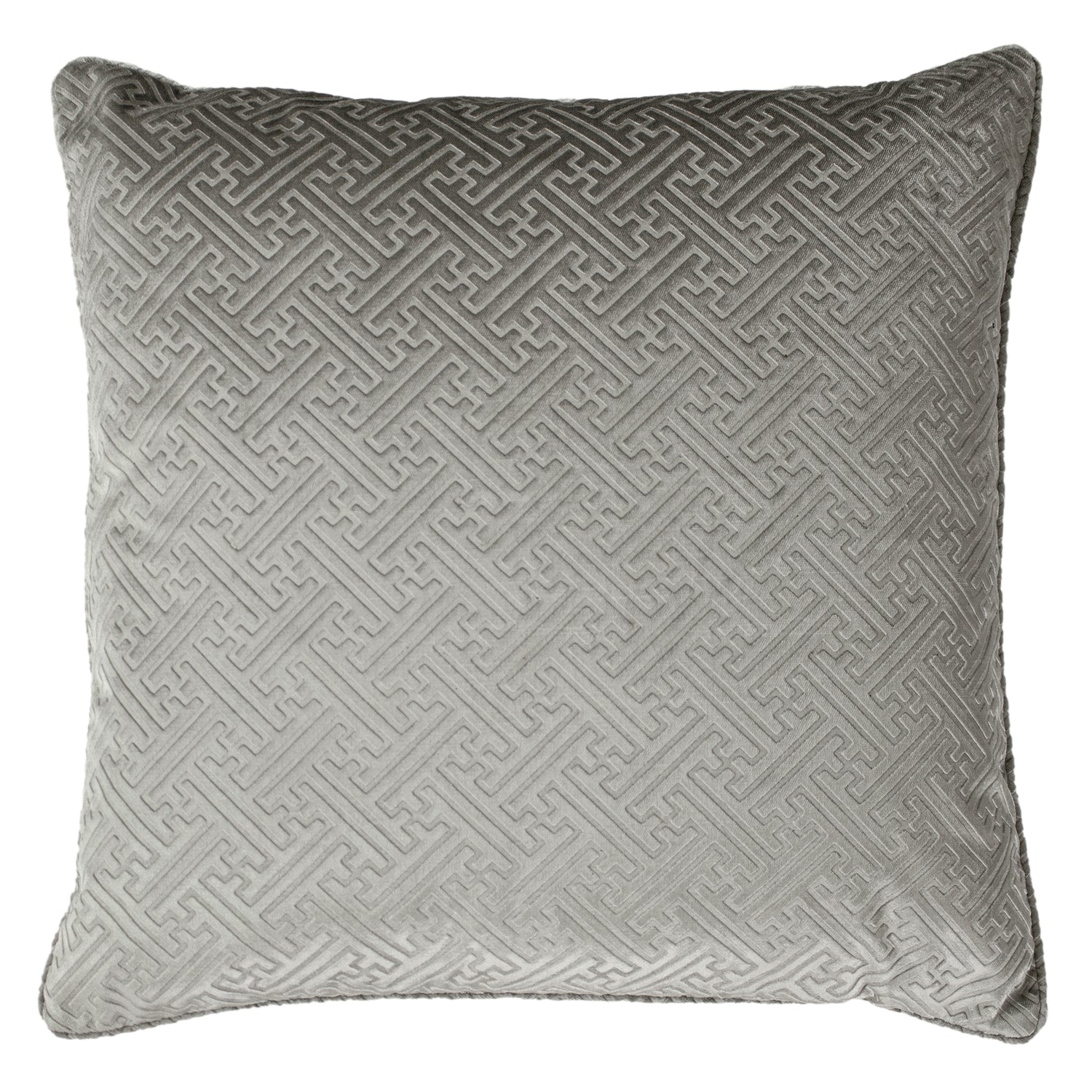 Florence Embossed Velvet Filled Cushion 55cm x 55cm Silver