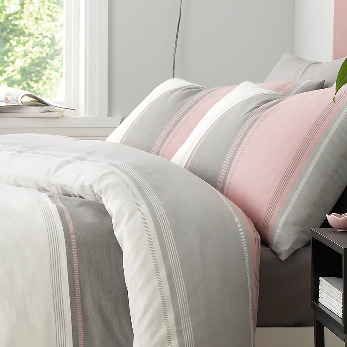 Fusion Betley Duvet Cover Bedding Set Blush