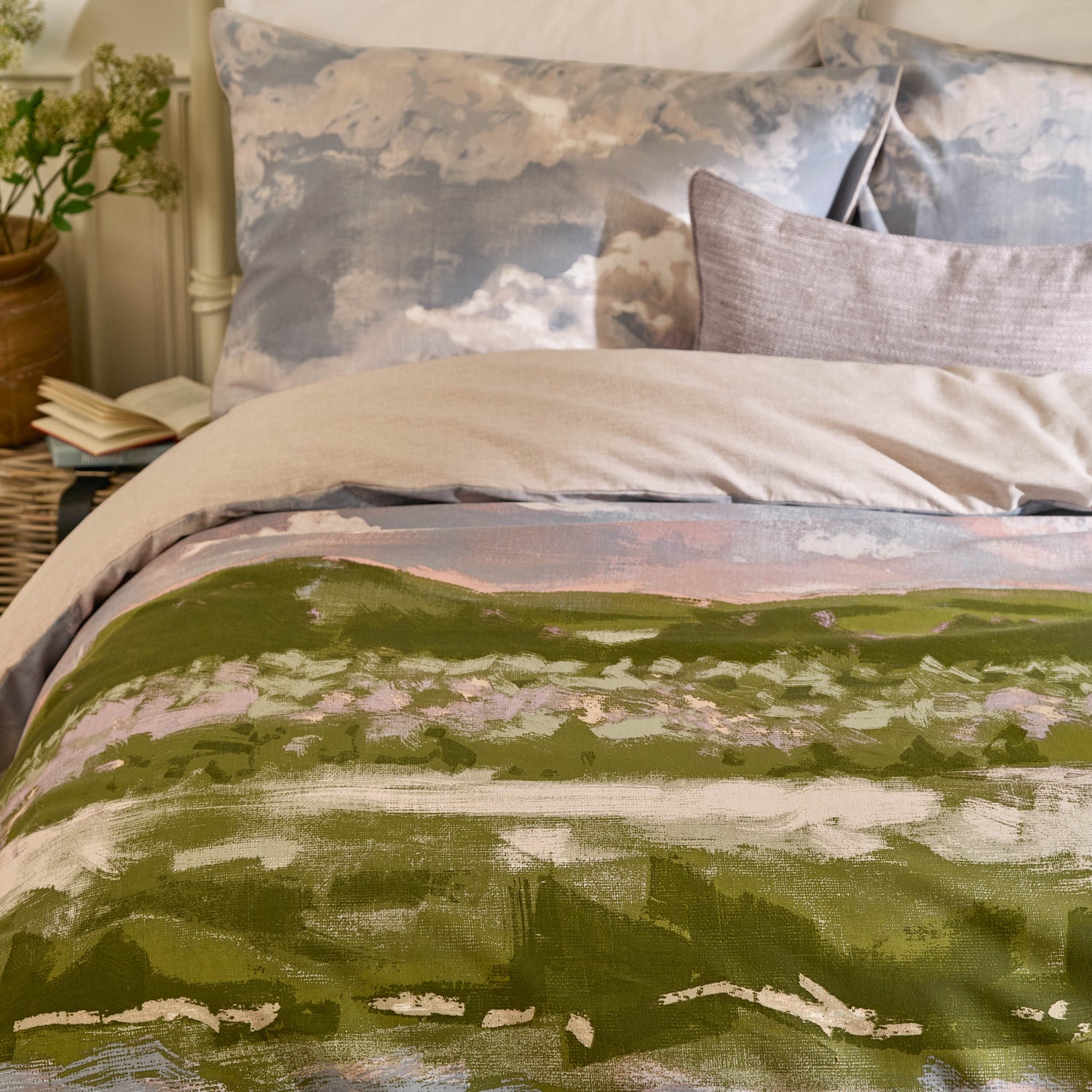 Voyage Maison Foinaven Cotton Slub Duvet Cover Bedding Set Heather