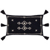 Yard Folis Embroidered Filled Cushion 30cm x 50cm Black
