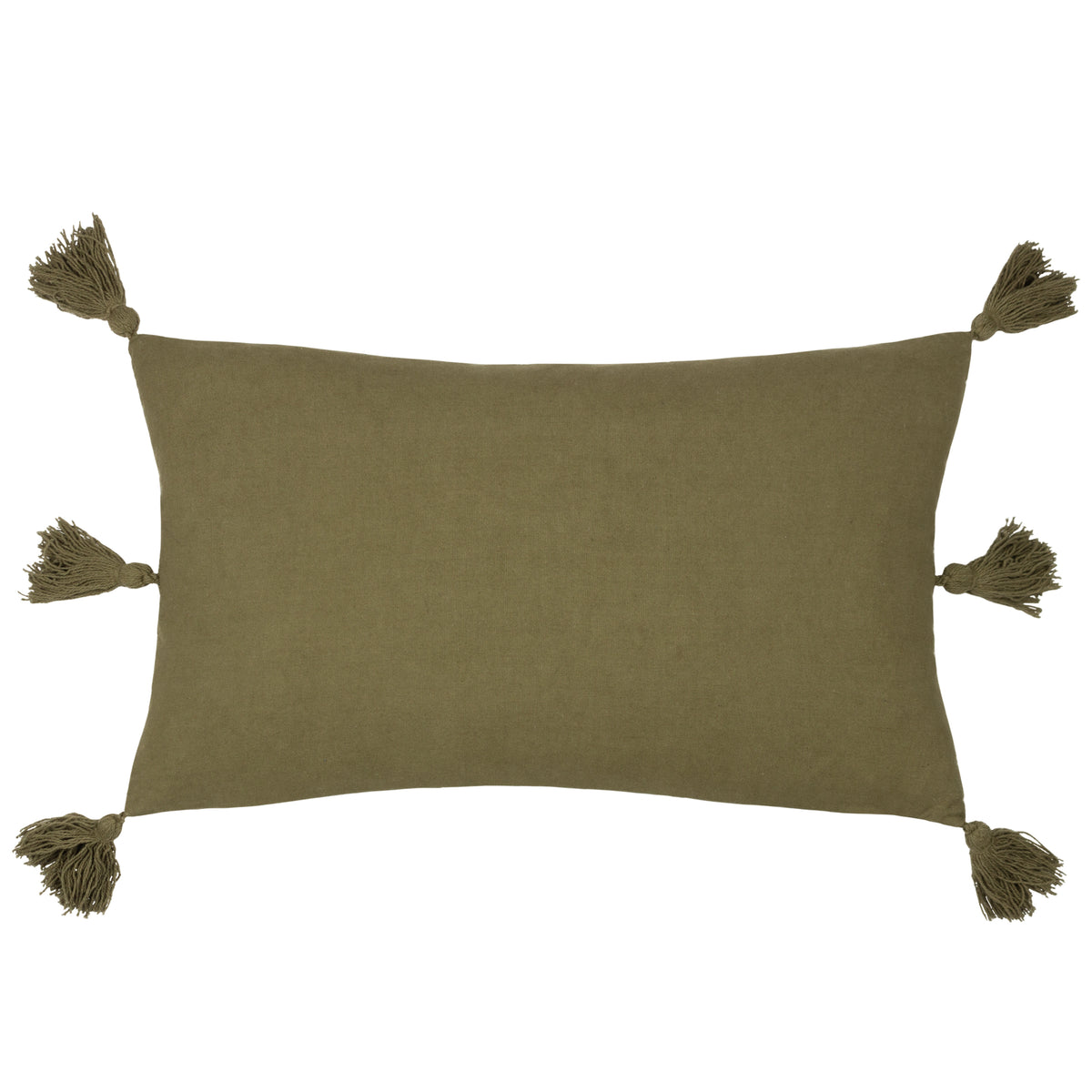 Yard Folis Embroidered Filled Cushion 30cm x 50cm Khaki