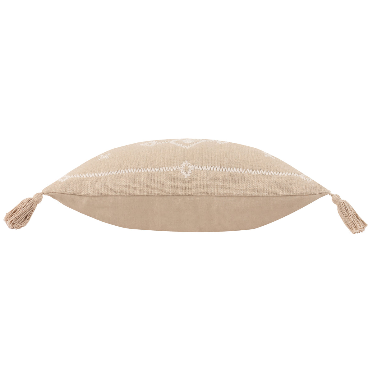 Yard Folis Embroidered Filled Cushion 30cm x 50cm Stone