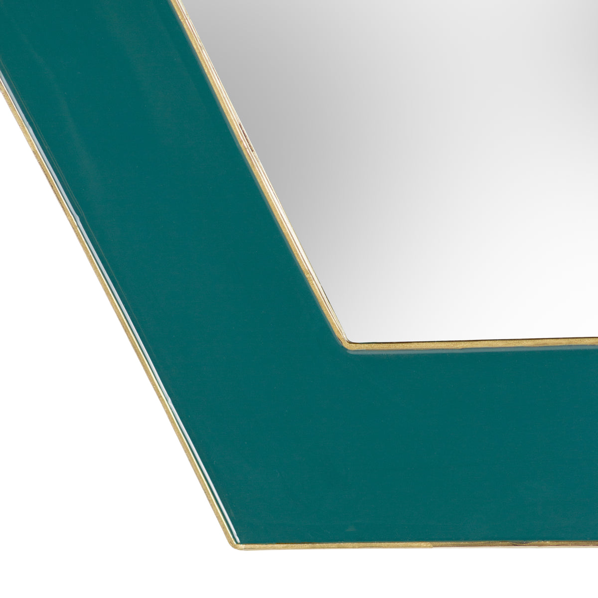 Framed Octagonal Wall Mirror 39cm x 59cm Mirror Teal