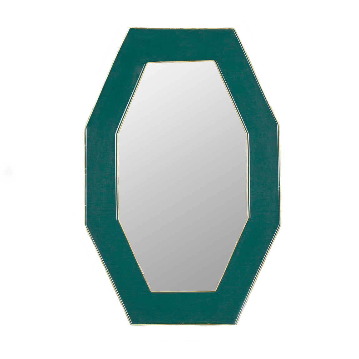 Framed Octagonal Wall Mirror 39cm x 59cm Mirror Teal