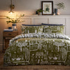 Furn Frida Abstract Printed Reversible Duvet Cover Bedding Set Moss