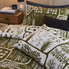 Furn Frida Abstract Printed Reversible Duvet Cover Bedding Set Moss