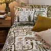 Furn Frida Abstract Printed Reversible Duvet Cover Bedding Set Moss