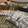 Furn Frida Abstract Printed Reversible Duvet Cover Bedding Set Moss