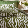 Hoem Frond Abstract Cotton Rich Reversible Duvet Cover Bedding Set Olive