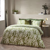 Hoem Frond Abstract Cotton Rich Reversible Duvet Cover Bedding Set Olive