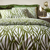 Hoem Frond Abstract Cotton Rich Reversible Duvet Cover Bedding Set Olive