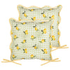 Furn Fruits Lemons Set of 2 Gingham Check 40cm x 40cm Outdoor Seat Pads Sage