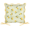 Furn Fruits Lemons Set of 2 Gingham Check 40cm x 40cm Outdoor Seat Pads Sage