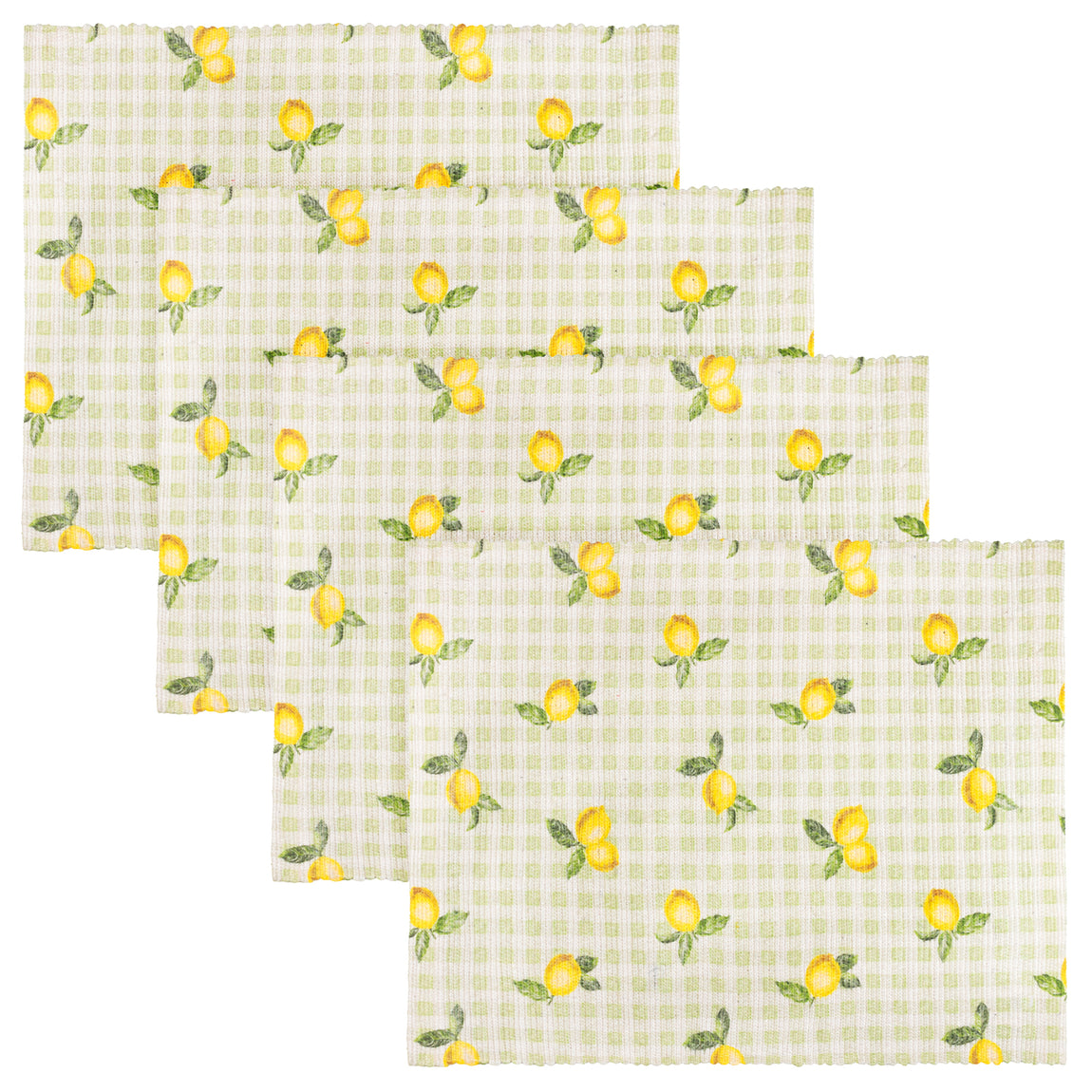 Furn Fruits Lemons Set of 4 36cm x 46cm Outdoor Placemats Sage