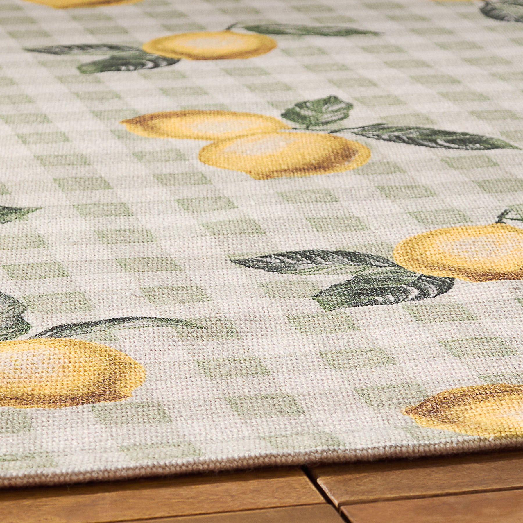 Furn Fruits Lemons Striped Outdoor Rug 120cm x 170cm Sage