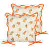 Furn Fruits Oranges Set of 2 Striped 40cm x 40cm Outdoor Seat Pads Yellow