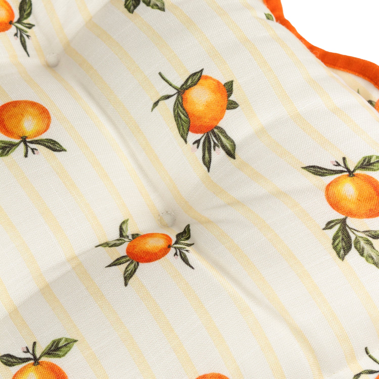 Furn Fruits Oranges Set of 2 Striped 40cm x 40cm Outdoor Seat Pads Yellow
