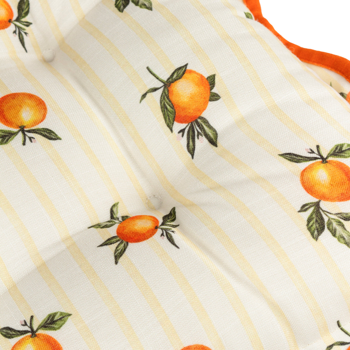 Furn Fruits Oranges Set of 2 Striped 40cm x 40cm Outdoor Seat Pads Yellow