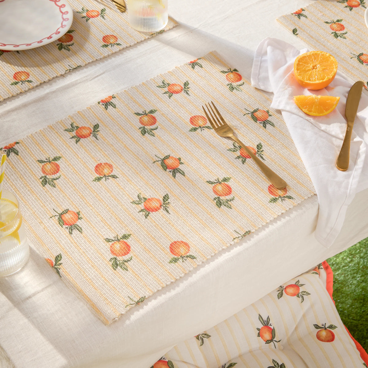 Furn Fruits Oranges Set of 4 36cm x 46cm Outdoor Placemats Yellow