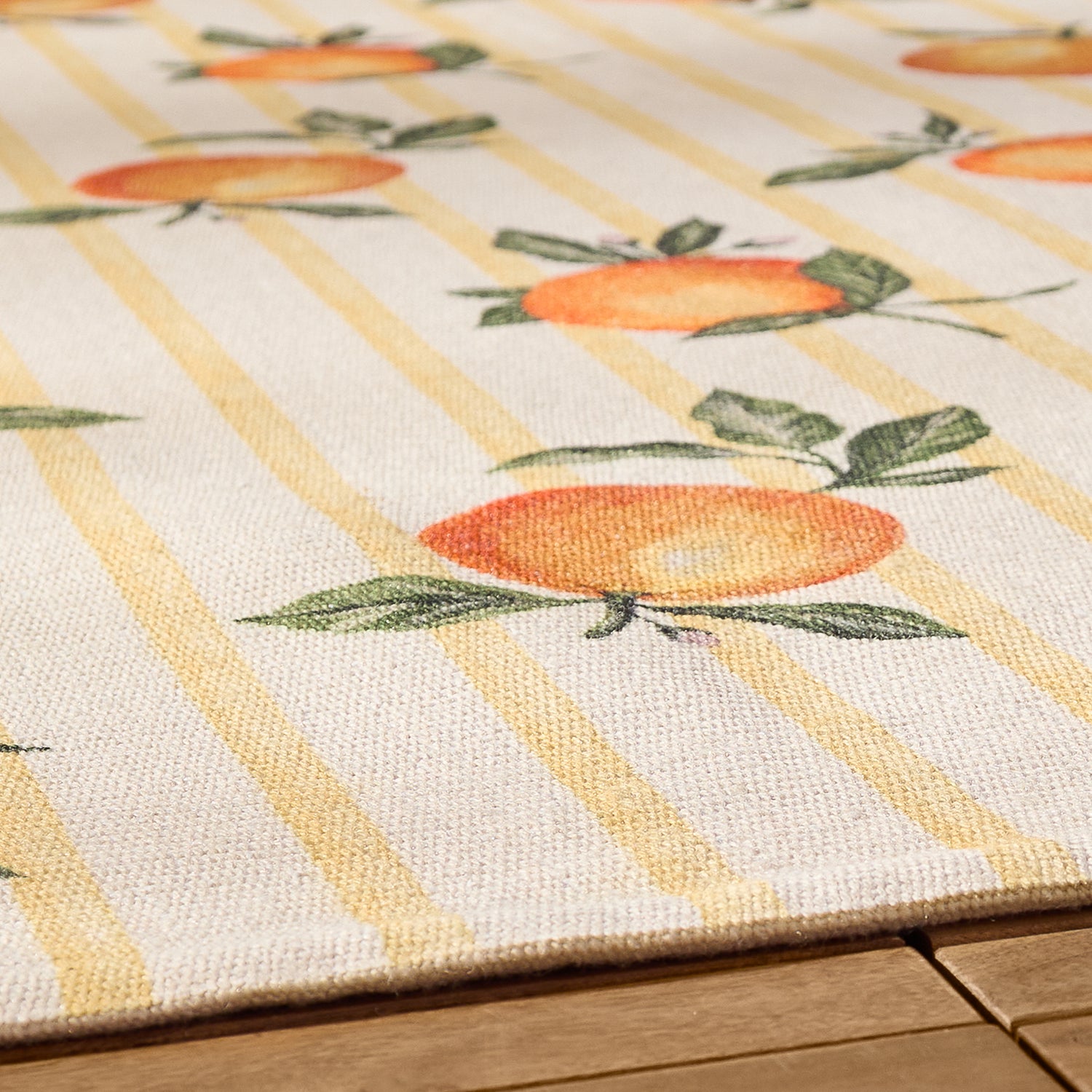 Furn Fruits Oranges Gingham Check Outdoor Rug 120cm x 170cm Yellow