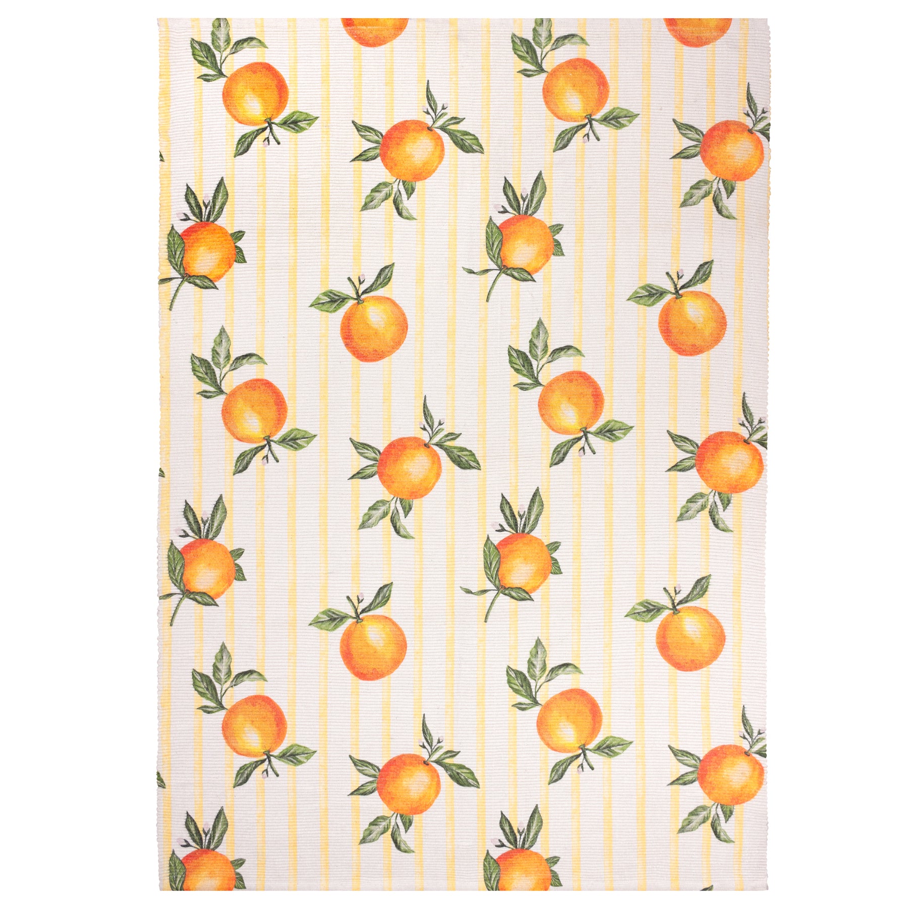 Furn Fruits Oranges Gingham Check Outdoor Rug 120cm x 170cm Yellow