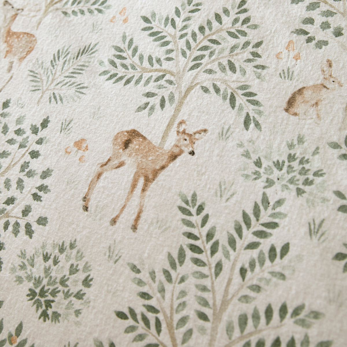 Dreams & Drapes Forest Animals Brushed Cotton Duvet Cover Bedding Set Natural