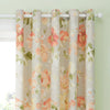 Dreams & Drapes Flourette Watercolour Floral Ready Made Eyelet Curtains 66 x 72 Natural