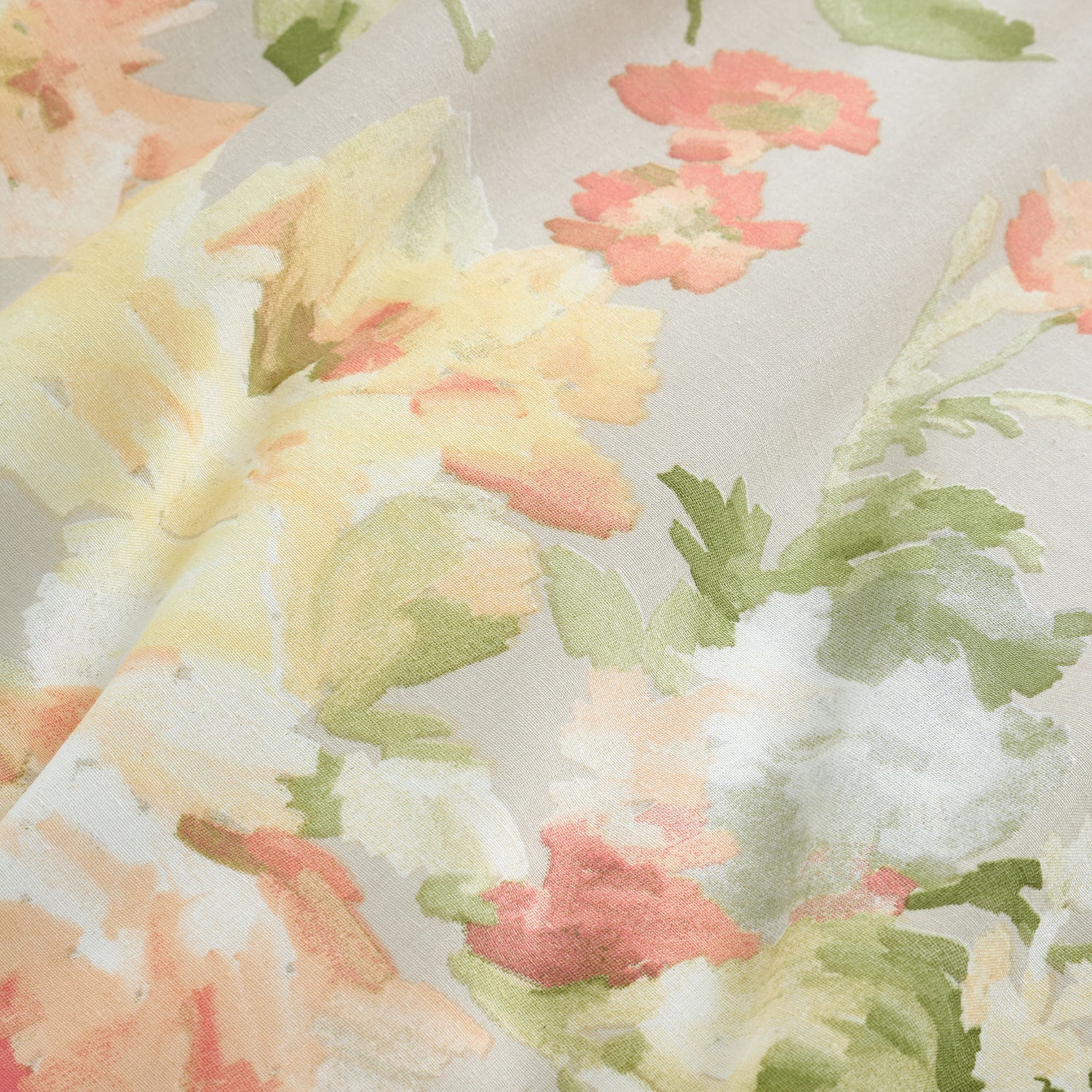 Dreams & Drapes Flourette Watercolour Floral Duvet Cover Bedding Set Natural