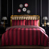 Laurence Llewelyn-Bowen Festivo Circus Stripe Cotton Sateen Duvet Cover Bedding Set Red