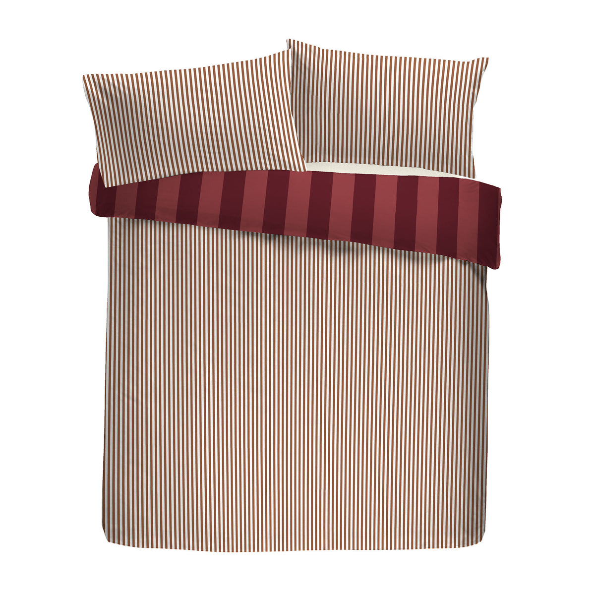 Laurence Llewelyn-Bowen Festivo Circus Stripe Cotton Sateen Duvet Cover Bedding Set Red