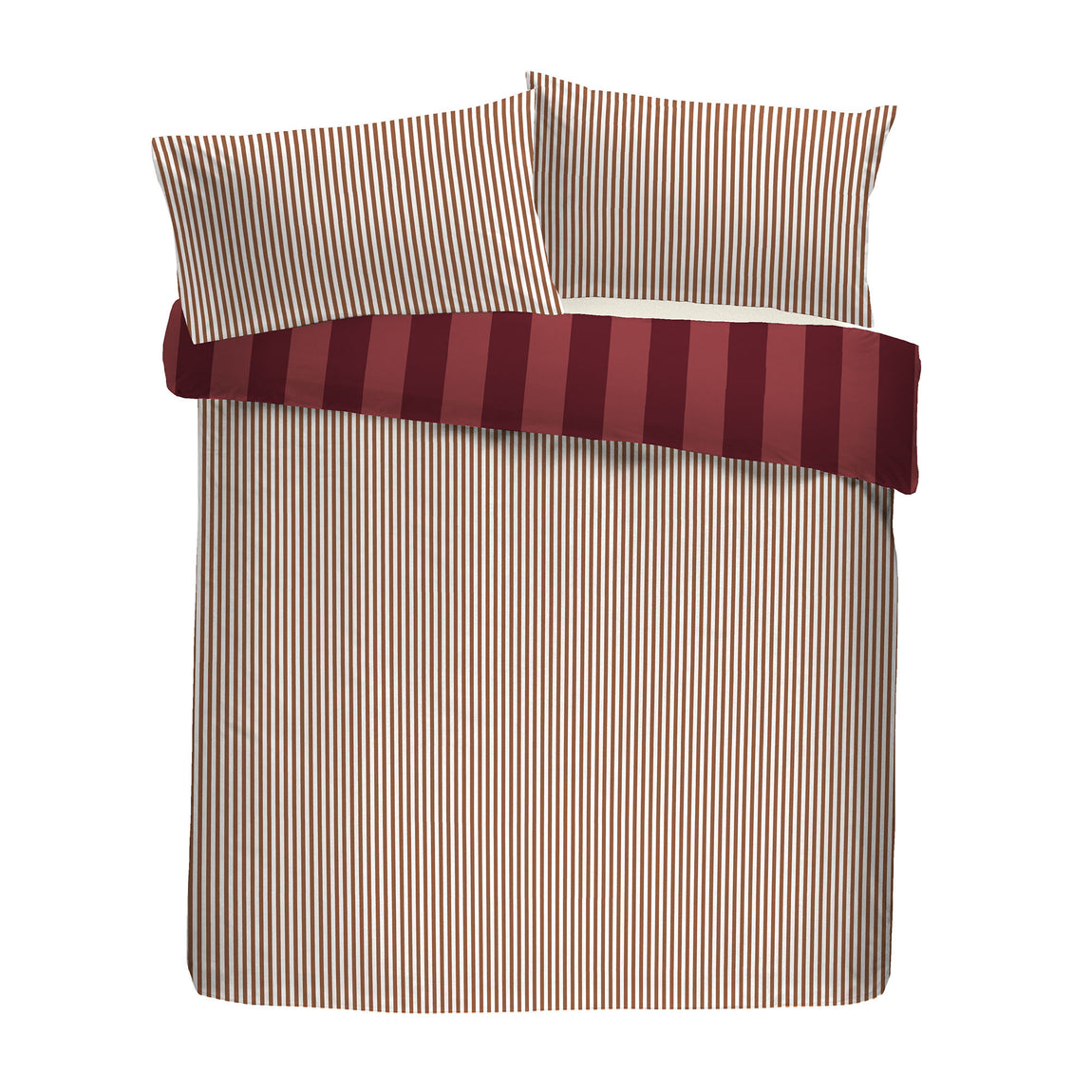 Laurence Llewelyn-Bowen Festivo Circus Stripe Cotton Sateen Duvet Cover Bedding Set Red