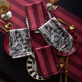 Laurence Llewelyn-Bowen Festivo 4 Pack 40cmx40cm Napkins Red