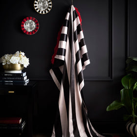 Laurence Llewelyn-Bowen Festivo Stripe Velvet 130cmx180cm Throw Black