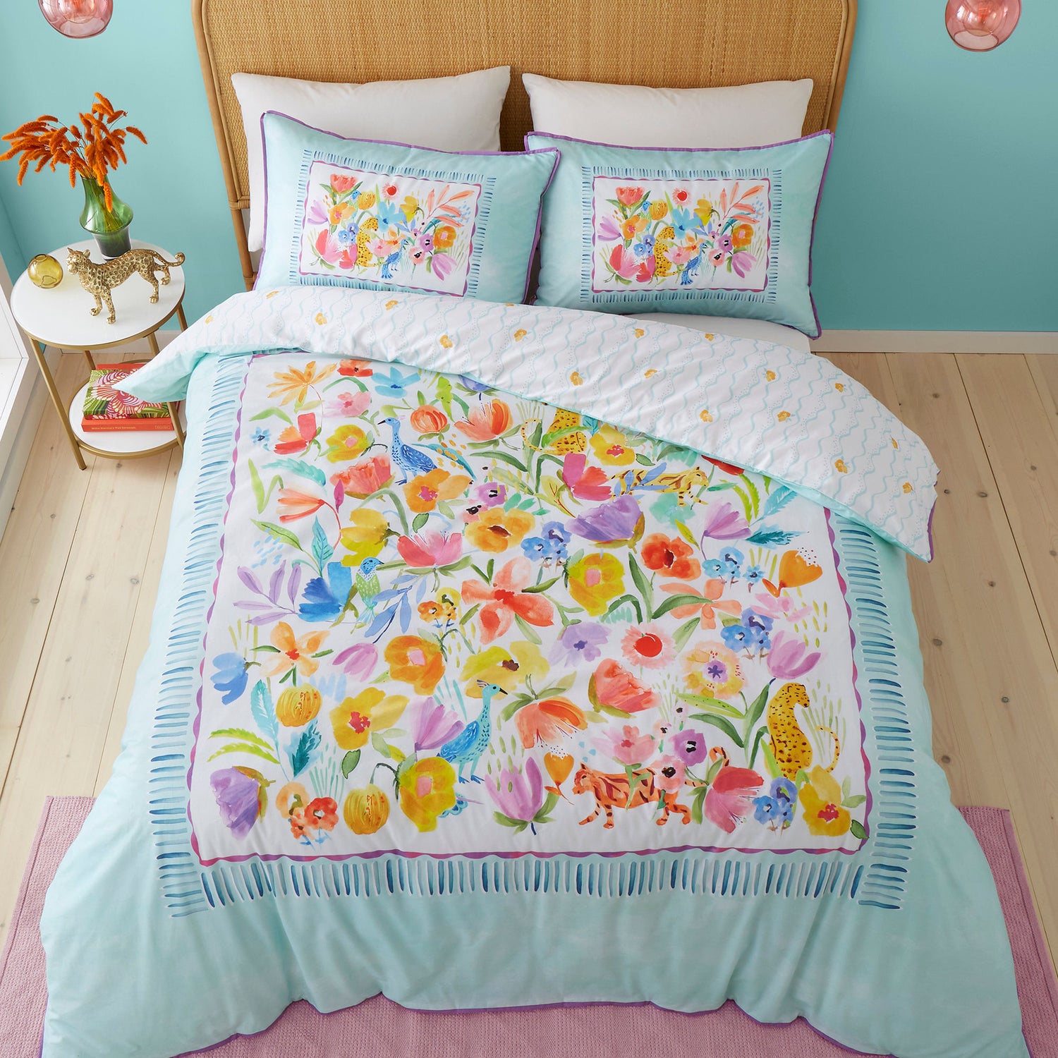 Appletree Style Festival Duvet Cover Bedding Set Duckegg
