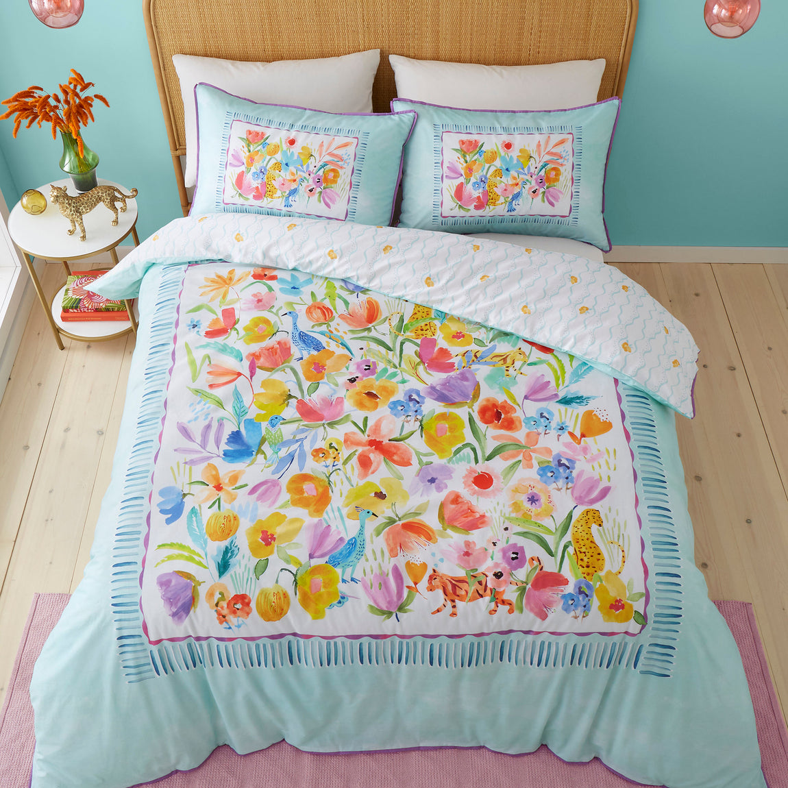 Appletree Style Festival Duvet Cover Bedding Set Duckegg