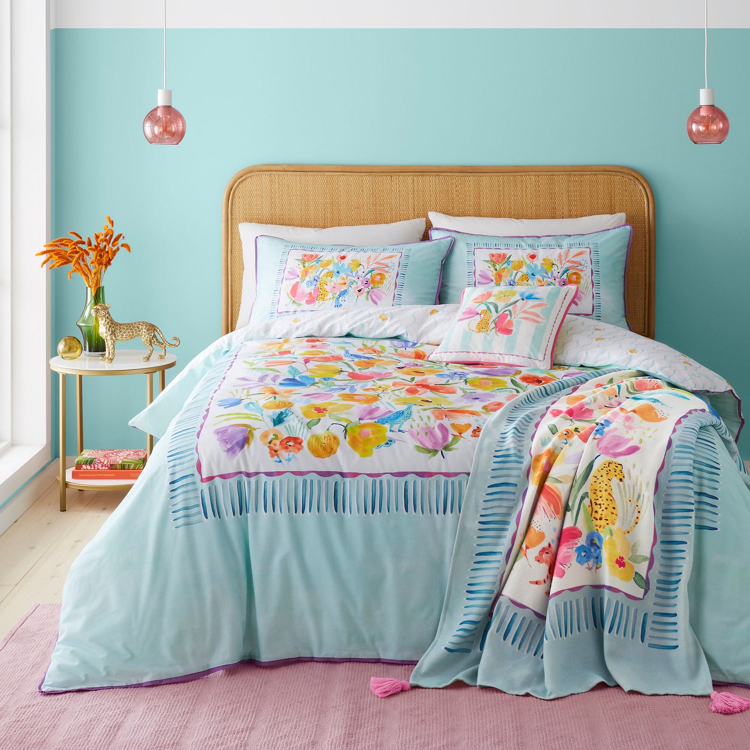 Appletree Style Festival Duvet Cover Bedding Set Duckegg