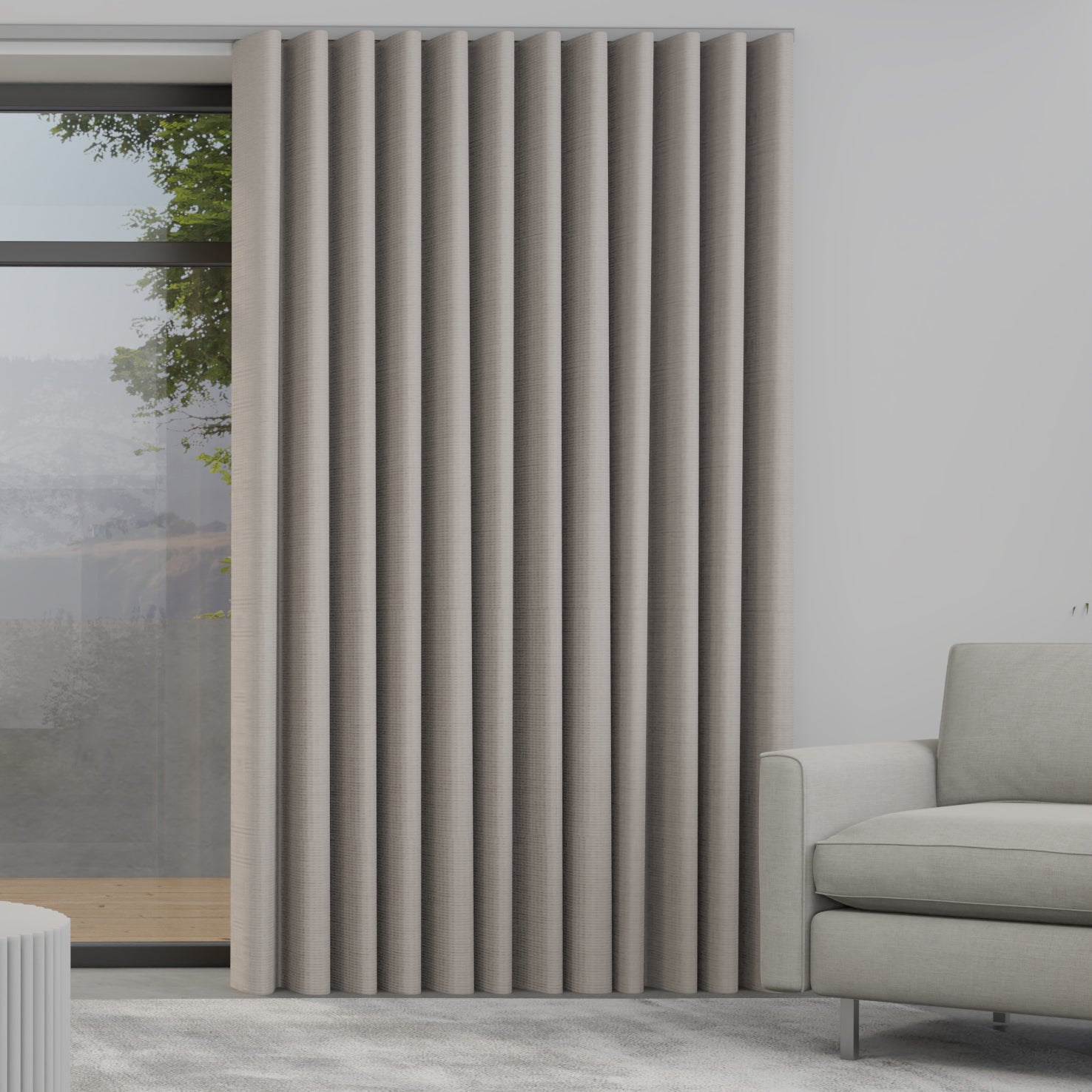 Mika Made to Measure Wave Curtain + FREE Track Champagne