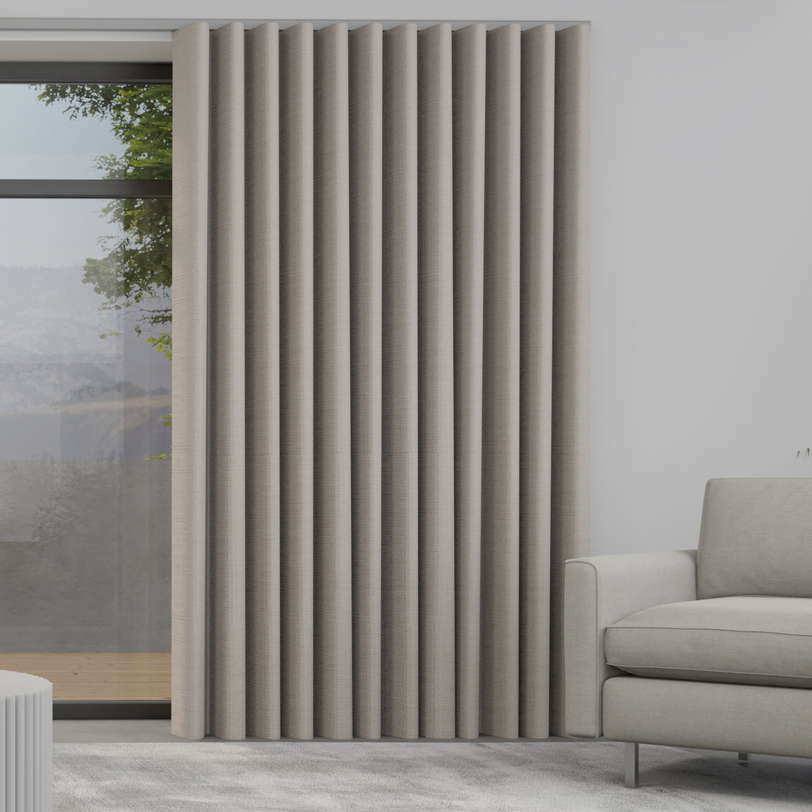 Mika Made to Measure Wave Curtain + FREE Track Champagne