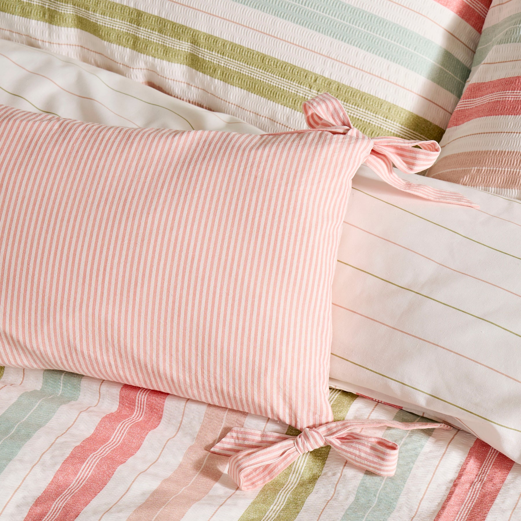 Laura Ashley Flaxley Stripe 30cm x 50cm Filled Boudoir Pink