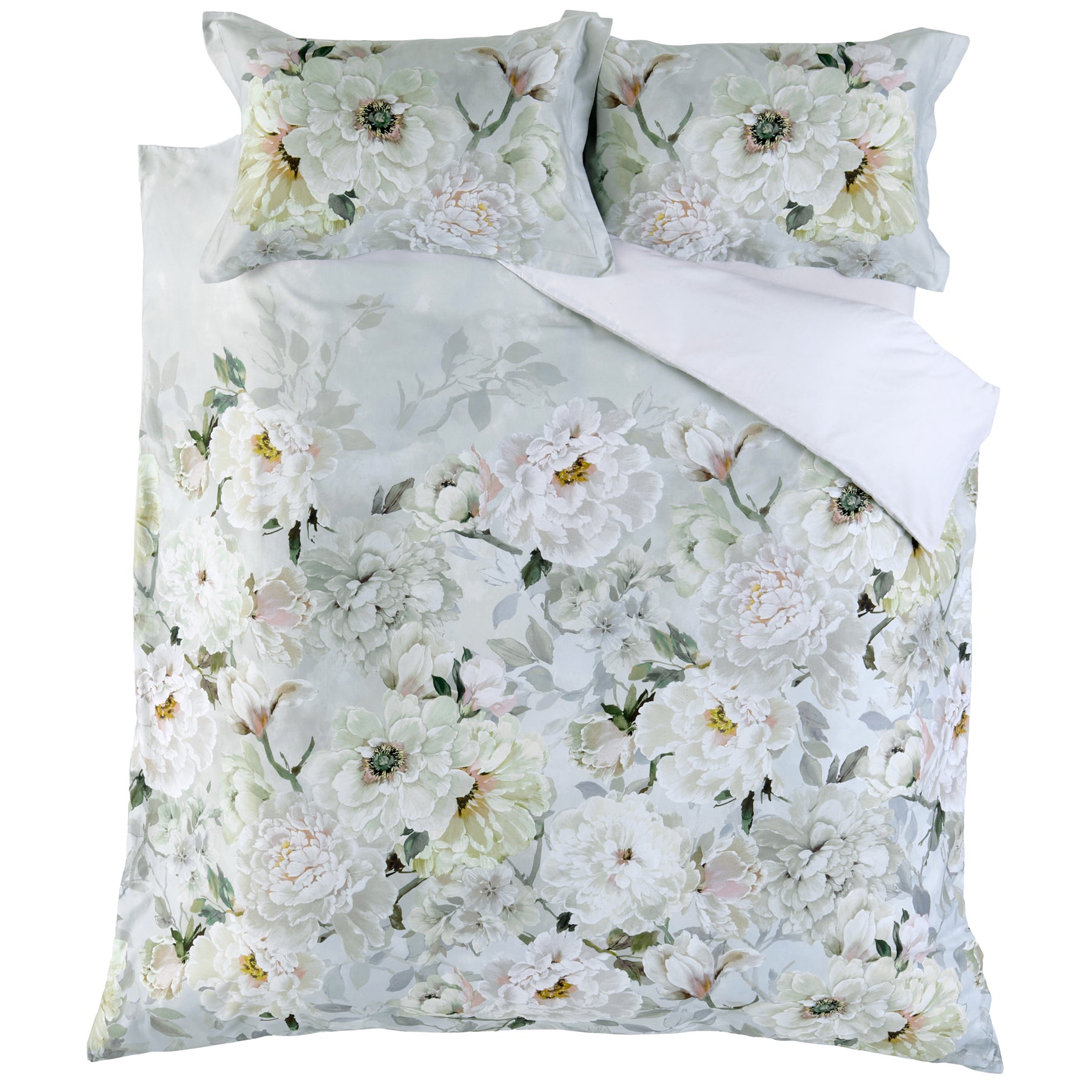 Designers Guild Fleur Blanche Duvet Cover Bedding Set Platinum