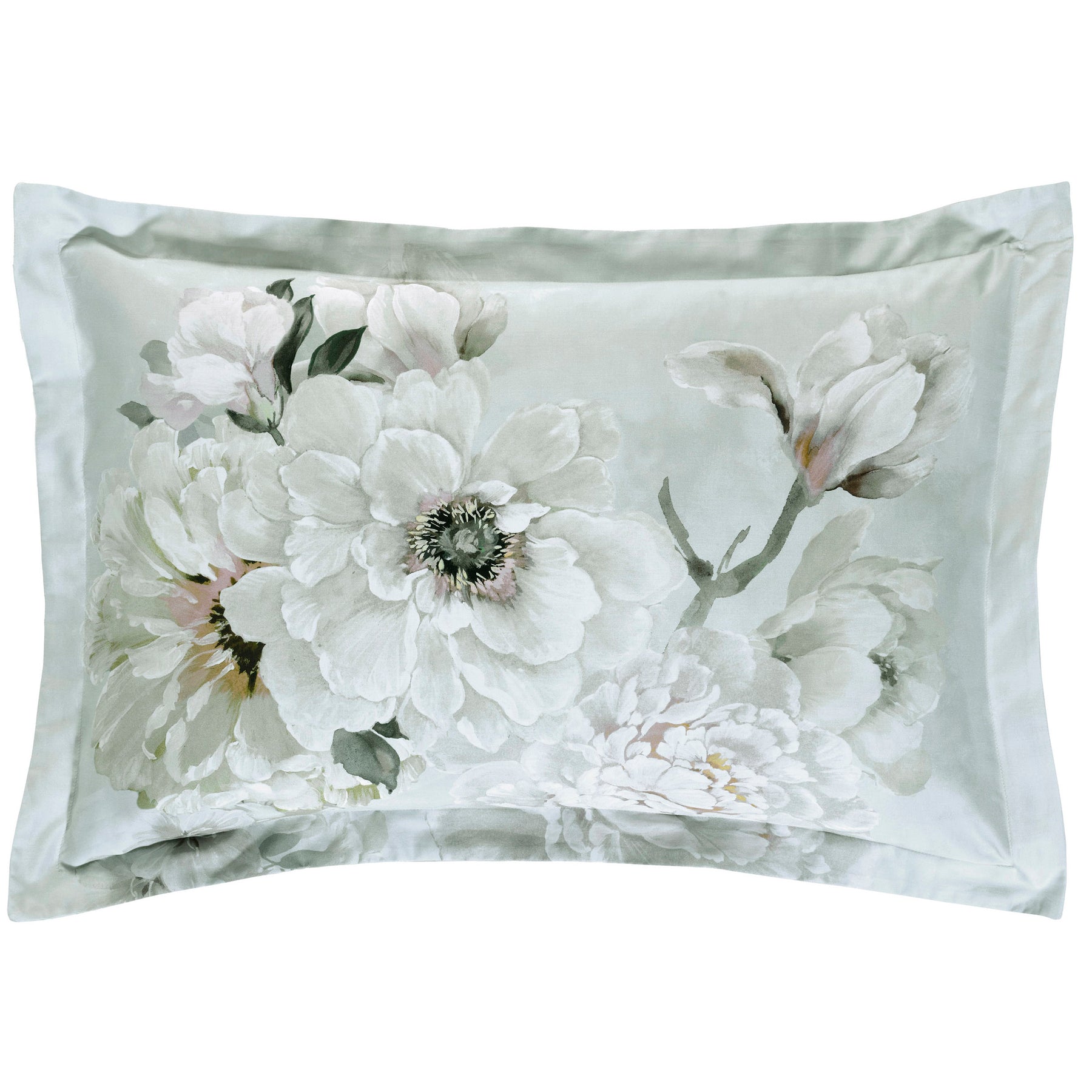 Designers Guild Fleur Blanche Pair of Oxford Pillowcases Platinum