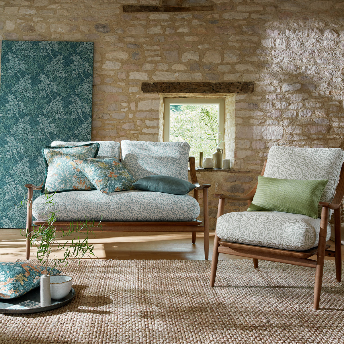 William Morris At Home Foliage Fabric Indigo