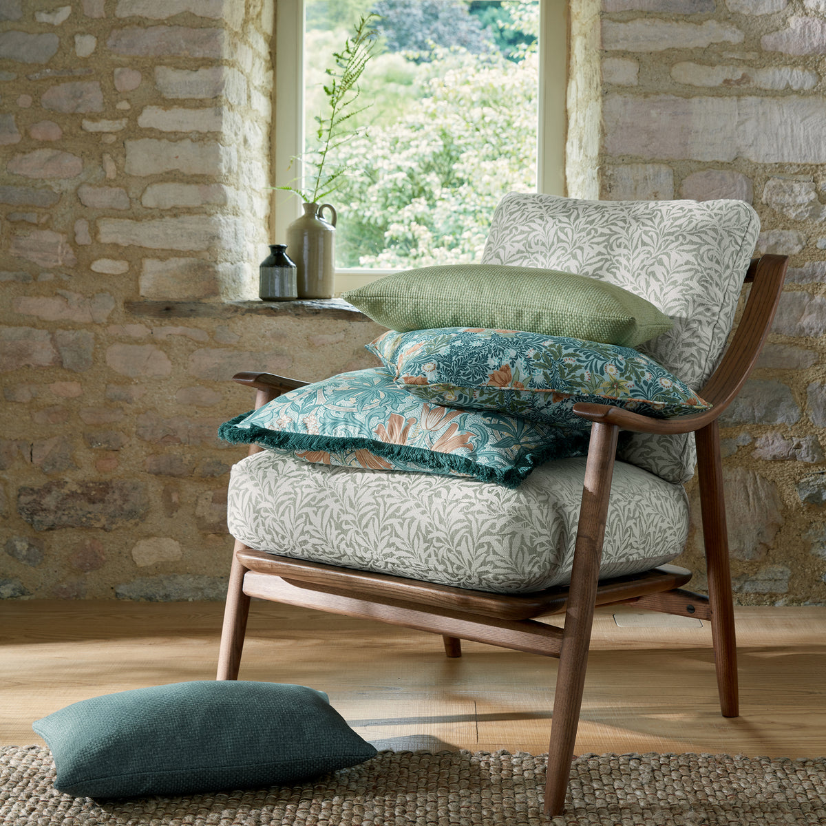 William Morris At Home Woodland Weeds Fabric Bluebird