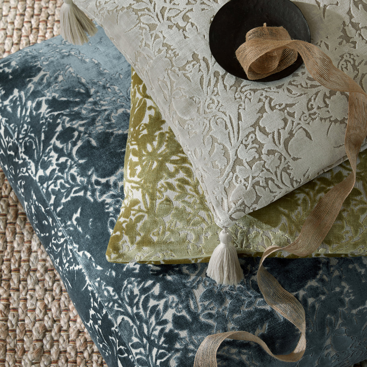 William Morris At Home Compton Silhouette Velvet Fabric Cloud